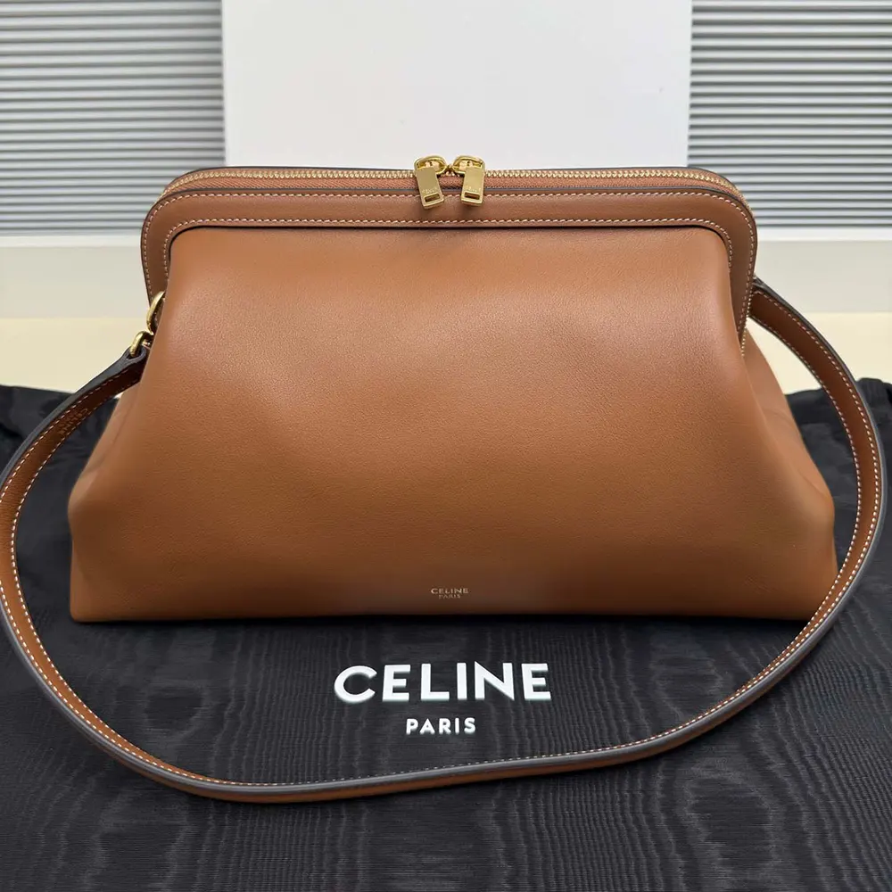 Celine Women Doctor’S Pouch in Supple Natural Calfskin-Brown L104J3G40