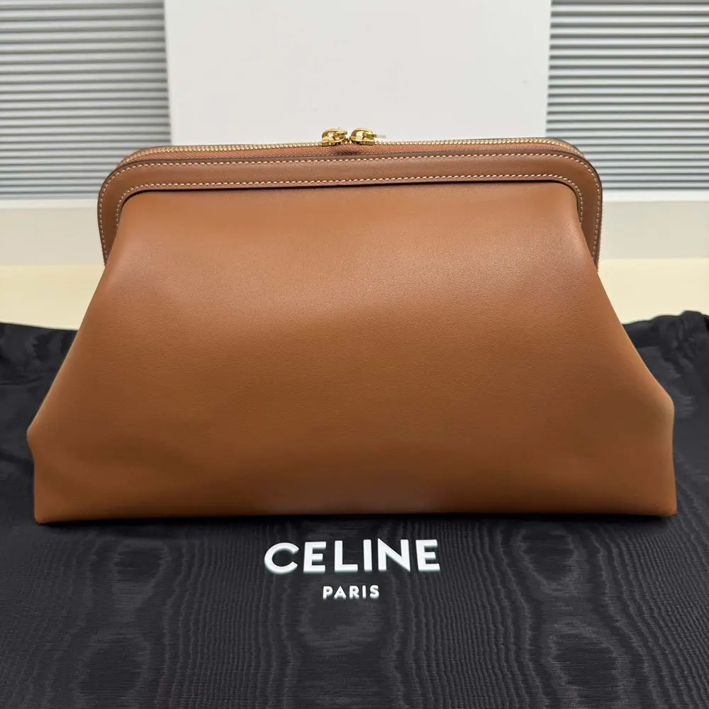 Celine Women Doctor’S Pouch in Supple Natural Calfskin-Brown L104J3G40