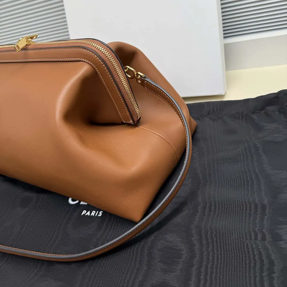 Celine Women Doctor’S Pouch in Supple Natural Calfskin-Brown L104J3G40