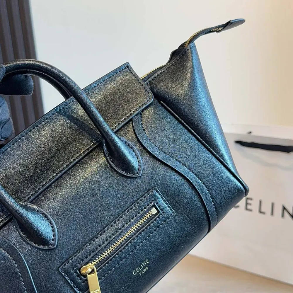 Celine Women Little Luggage in Grained Calfskin-Black L108J3056