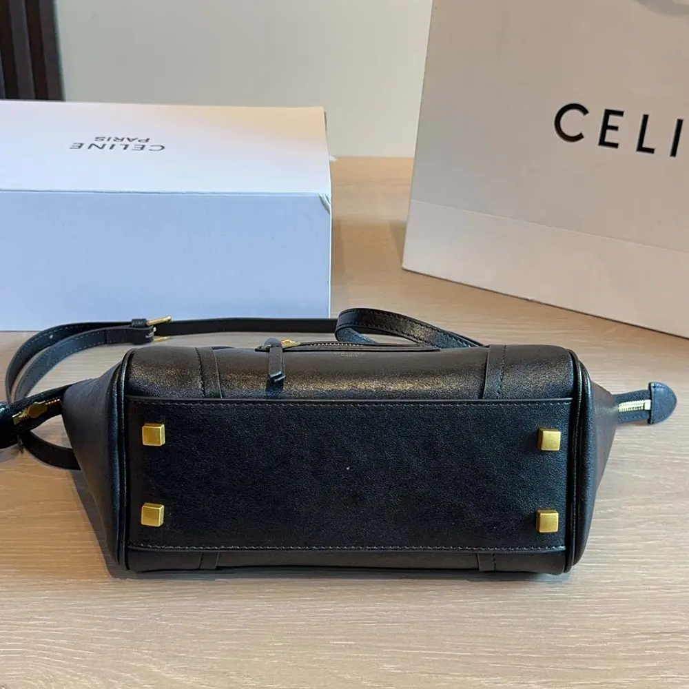 Celine Women Little Luggage in Grained Calfskin-Black L108J3056