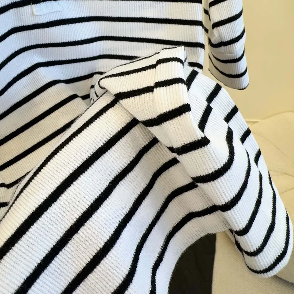 Celine Women Polo Shirt in Striped Silk Jersey RX0LN809W