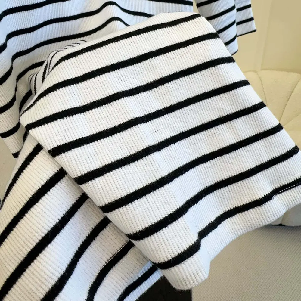 Celine Women Polo Shirt in Striped Silk Jersey RX0LN809W