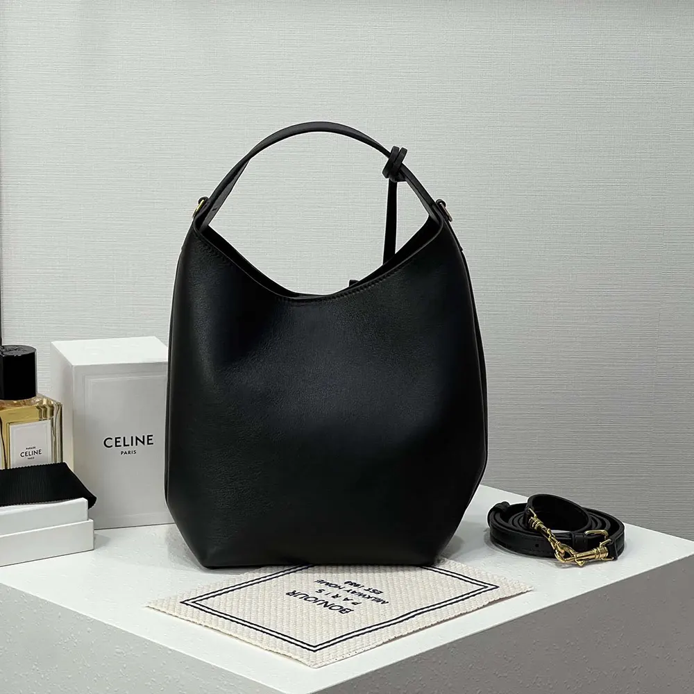 Celine Women Small Hobo in Supple Smooth Calfskin-Black L10133Q71