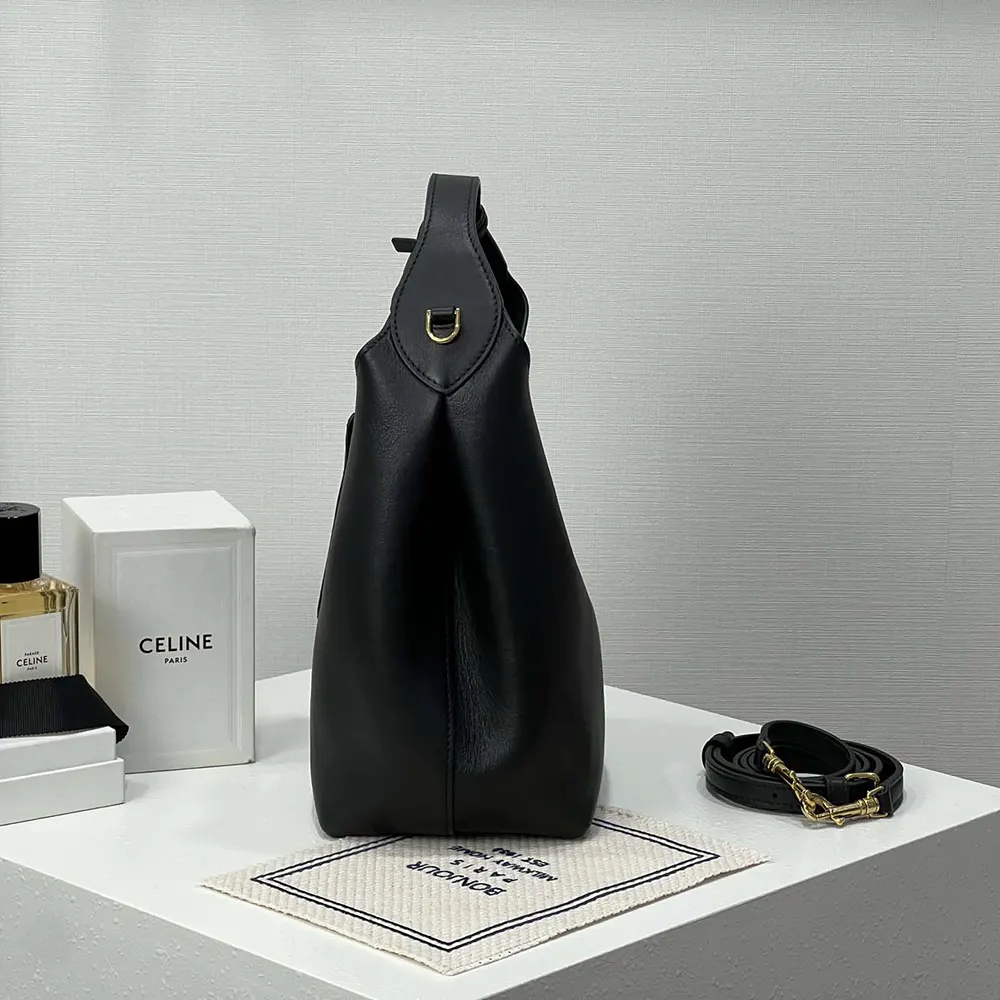 Celine Women Small Hobo in Supple Smooth Calfskin-Black L10133Q71