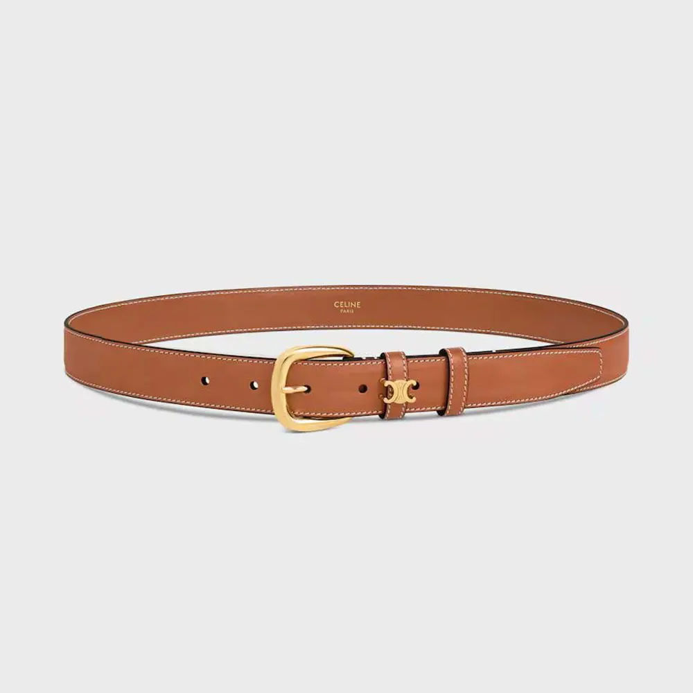 Celine Women Vivienne Belt 25Mm In Natural Calfskin-Tan 45BNN3A78