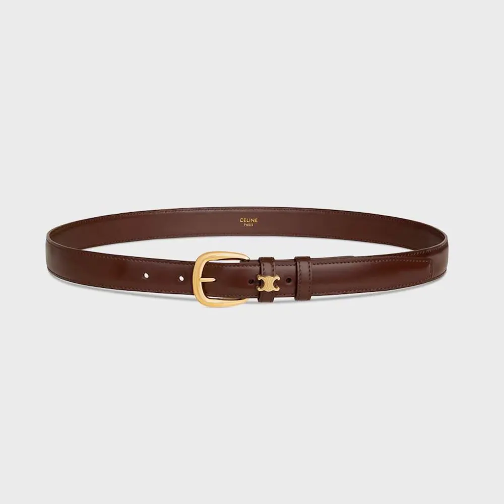 Celine Women Vivienne Belt 25Mm In Taurillon Leather-Dark Brown 45BNN3A01