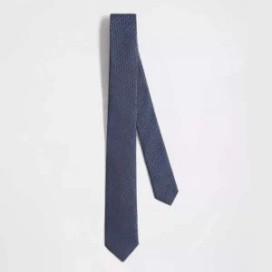 Dior Men Oblique Tie Blue and Black Silk 93C1046A0121