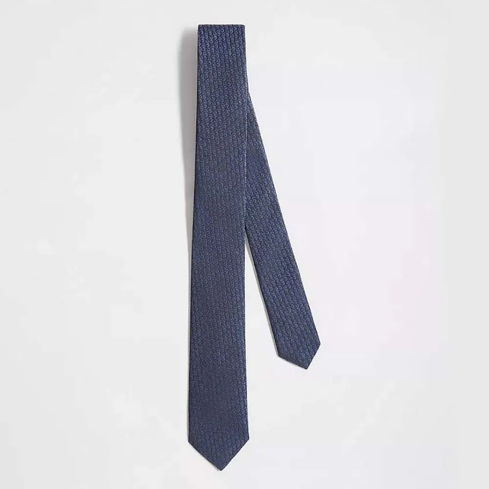 Dior Men Oblique Tie Blue and Black Silk 93C1046A0121