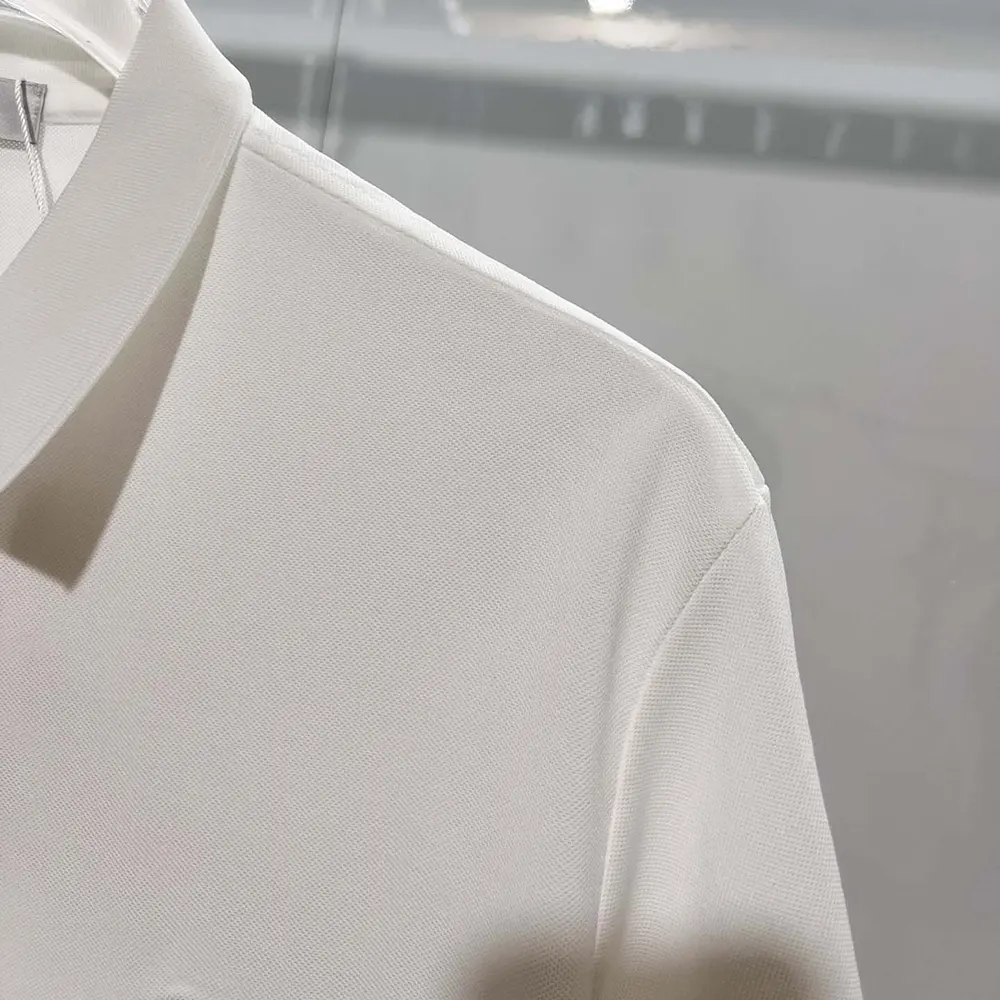 Dior Men Polo Shirt with Dior Clover Embroidery White Cotton Piqué 683J806A3025