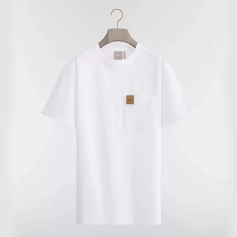 T-Shirt with Pocket Relaxed Fit White Cotton Jersey 683J696G3036