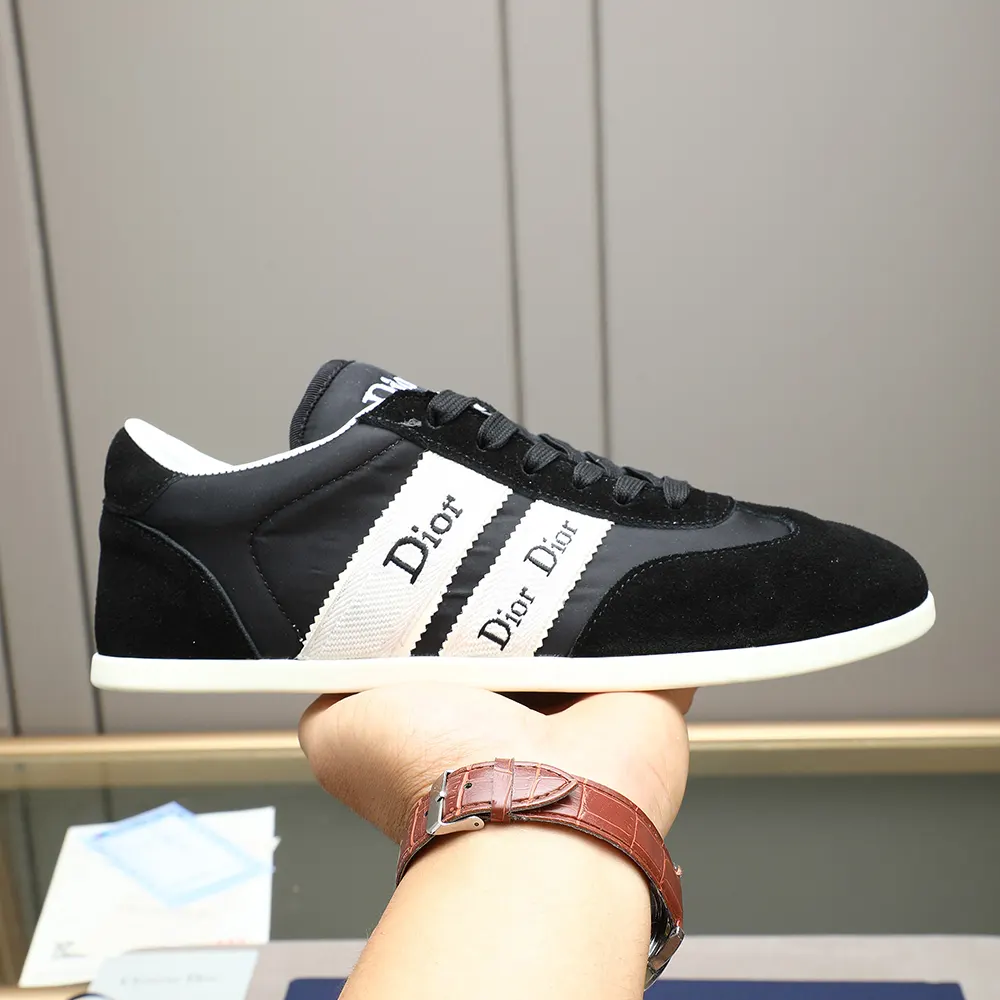Dior Unisex Ribbon Sneaker Black Suede Calfskin and Technical Fabric KCK554TFS