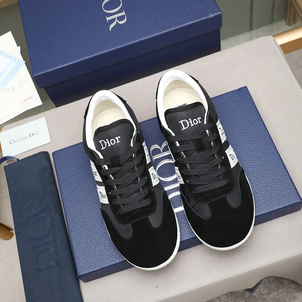Dior Unisex Ribbon Sneaker Black Suede Calfskin and Technical Fabric KCK554TFS