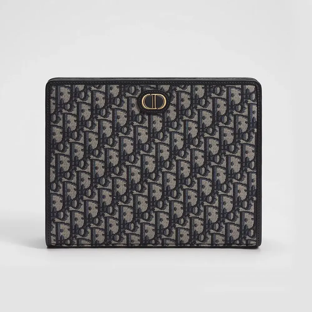 Dior Women 30 Montaigne Dea Pouch Blue Dior Oblique Jacquard S2107UTZQ