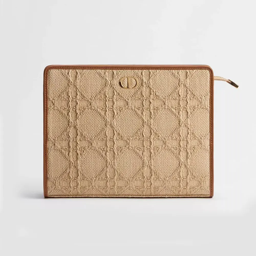 Dior Women 30 Montaigne Dea Pouch Natural Cannage Raffia S2107UMRN