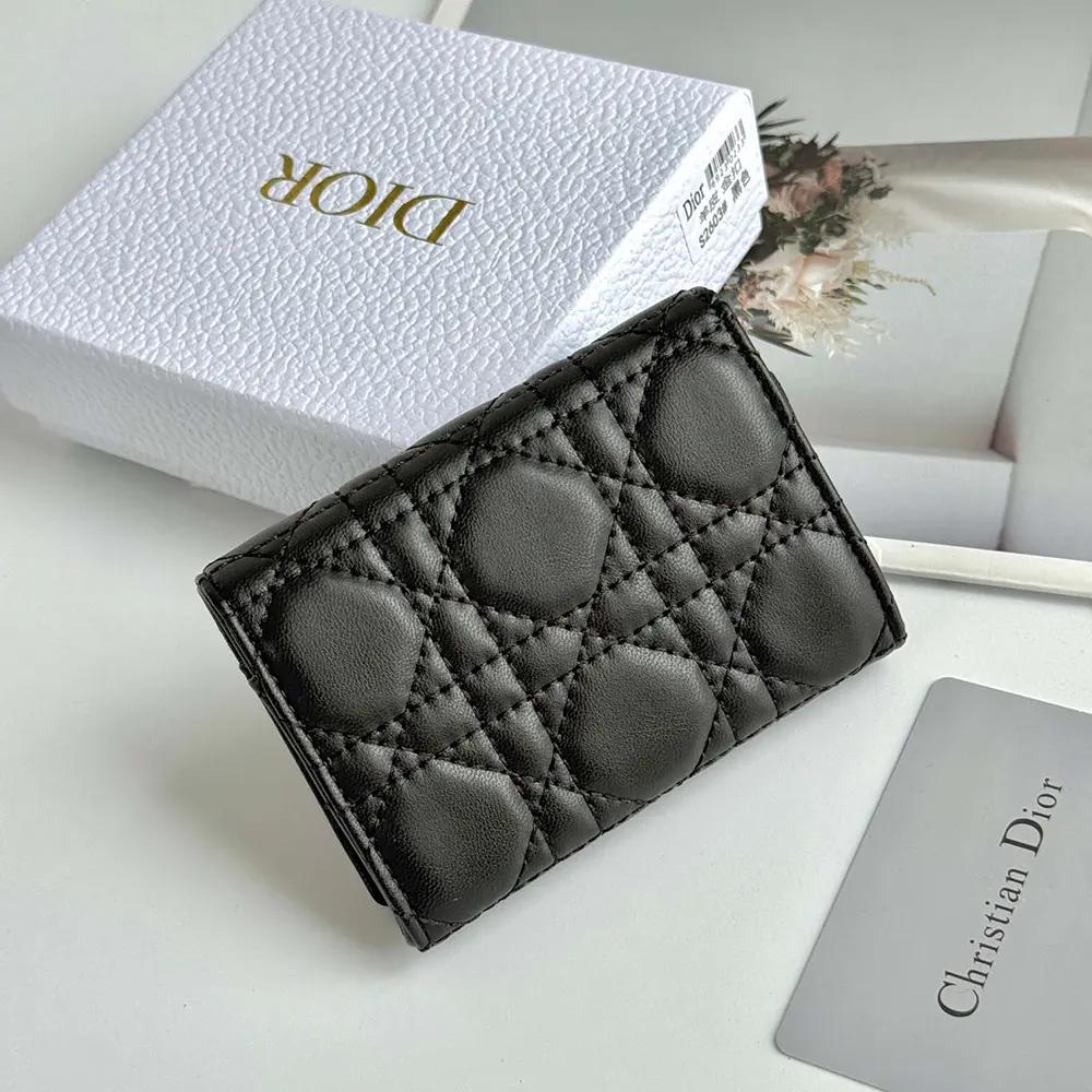 Dior Women Lady Dior Glycine Wallet Black Cannage Lambskin S2607OUQA - Image 3