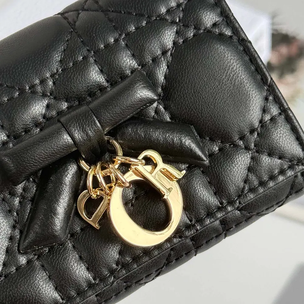 Dior Women Lady Dior Glycine Wallet Black Cannage Lambskin S2607OUQA - Image 6