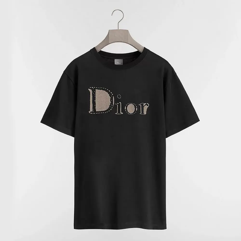 Dior Men Reverse T-Shirt Relaxed Fit Black Cotton Jersey 683J668B3036