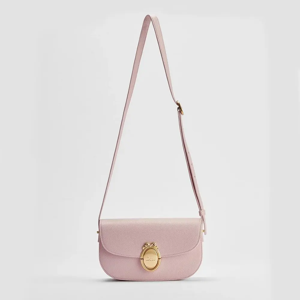 Dior Women Small Dior Médaillon Flap Bag Rose Tendre Grained Calfskin M3919QDWP