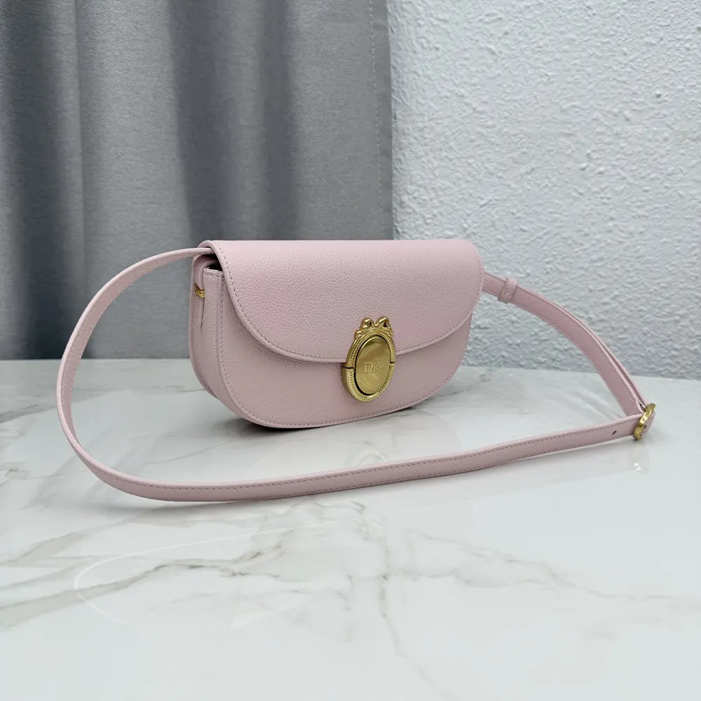 Dior Women Small Dior Médaillon Flap Bag Rose Tendre Grained Calfskin M3919QDWP