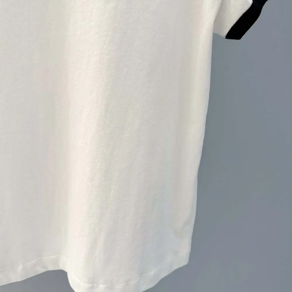 Dior Men T-Shirt White and Black Cotton and Linen Jersey 513T07B4222
