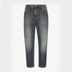 Dolce Gabbana D&G Men Light Blue Wash Loose Stretch Jeans-GYJDADG8