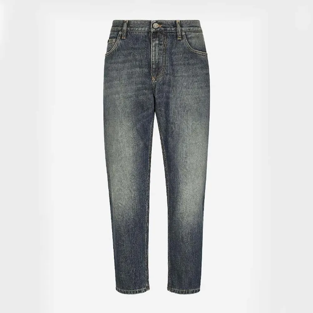 Dolce Gabbana D&G Men Light Blue Wash Loose Stretch Jeans-GYJDADG8