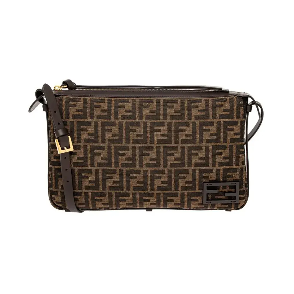 Fendi Men Simply FF Shoulder Bag with Fendi Baguette Motif