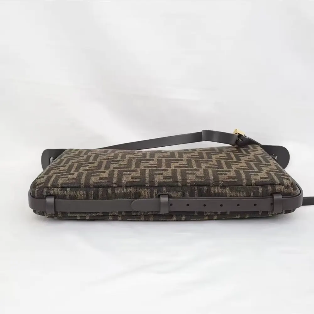 Fendi Men Simply FF Shoulder Bag with Fendi Baguette Motif