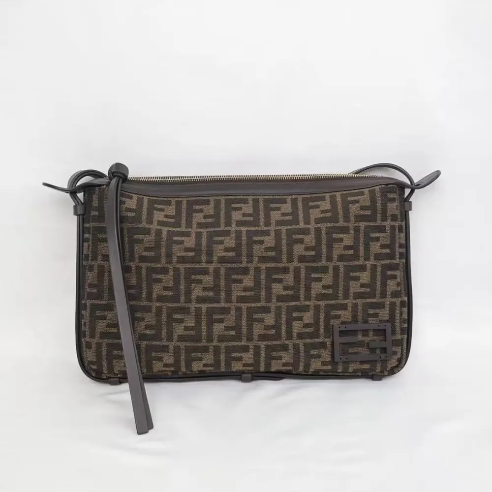 Fendi Men Simply FF Shoulder Bag with Fendi Baguette Motif