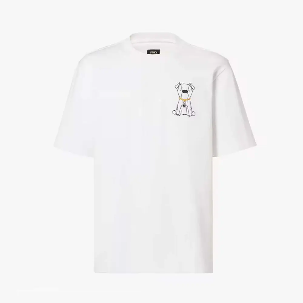 Fendi Women White Cotton T-shirt FY0936AW0NF0QA0