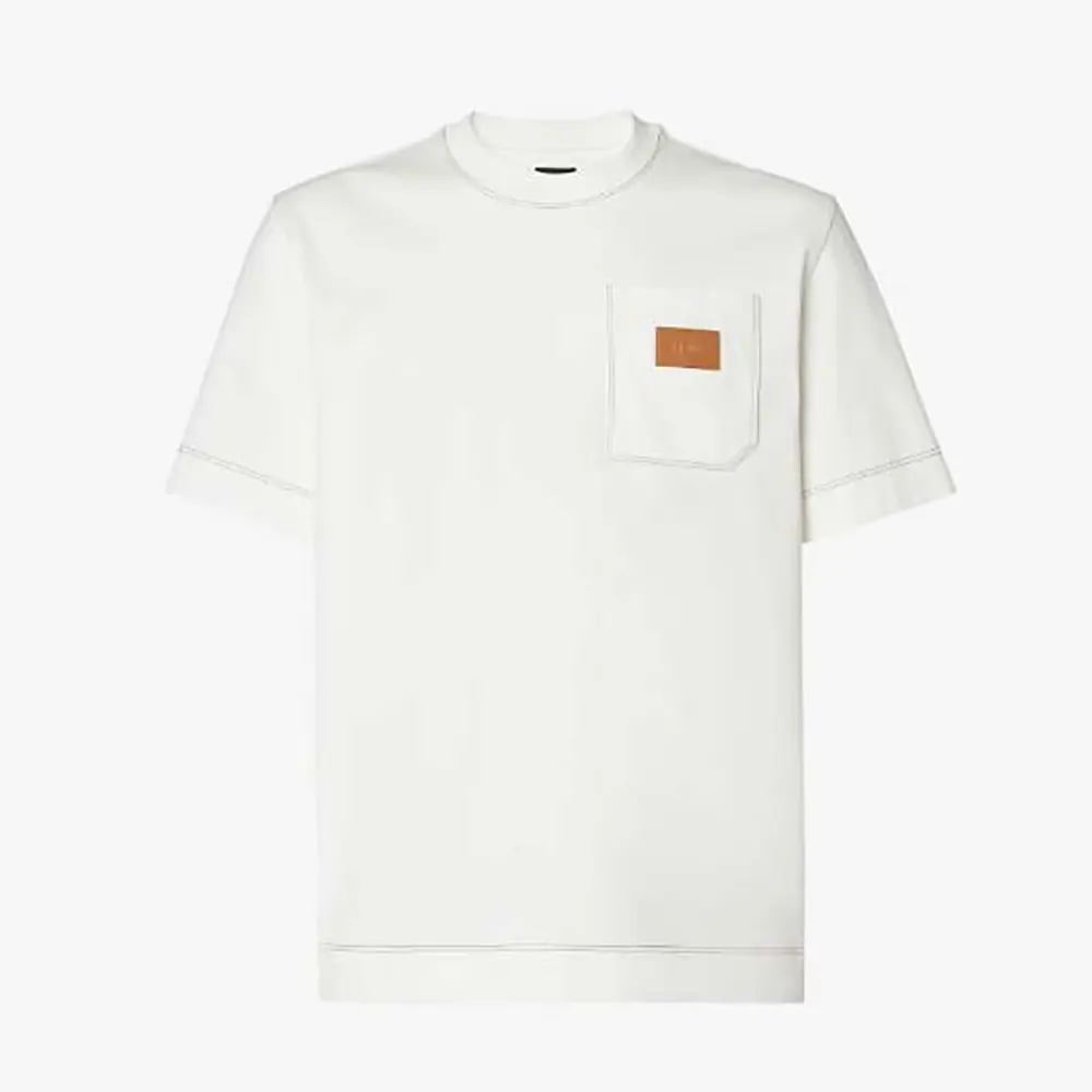 Fendi Men White Cotton T-shirt FY0936B05IF0H0G