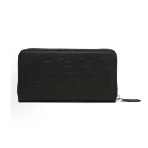 Zip Around Wallet in FF Motif Nappa Leather Black