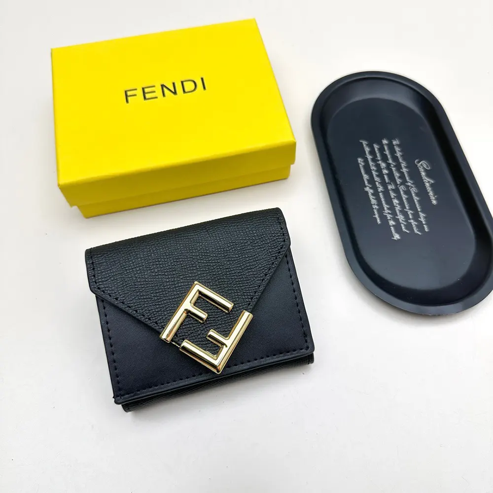 Fendi Unisex FF Diamonds Wallet Black Leather Wallet 8M0480ALV4F0KUR