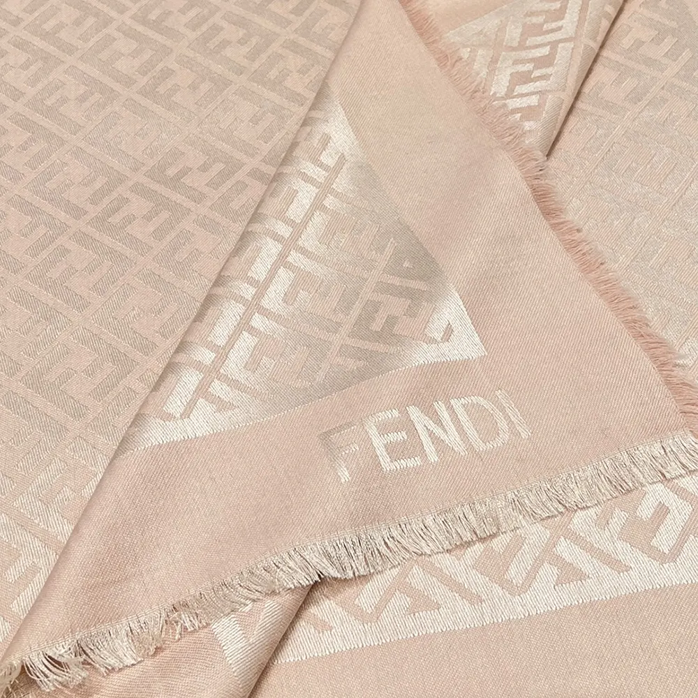 Fendi Unisex FF Pink Organic Silk Shawl FXT069AJW7F0QD1