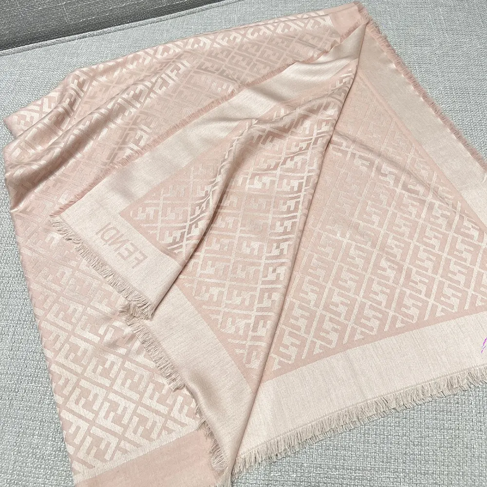Fendi Unisex FF Pink Organic Silk Shawl FXT069AJW7F0QD1
