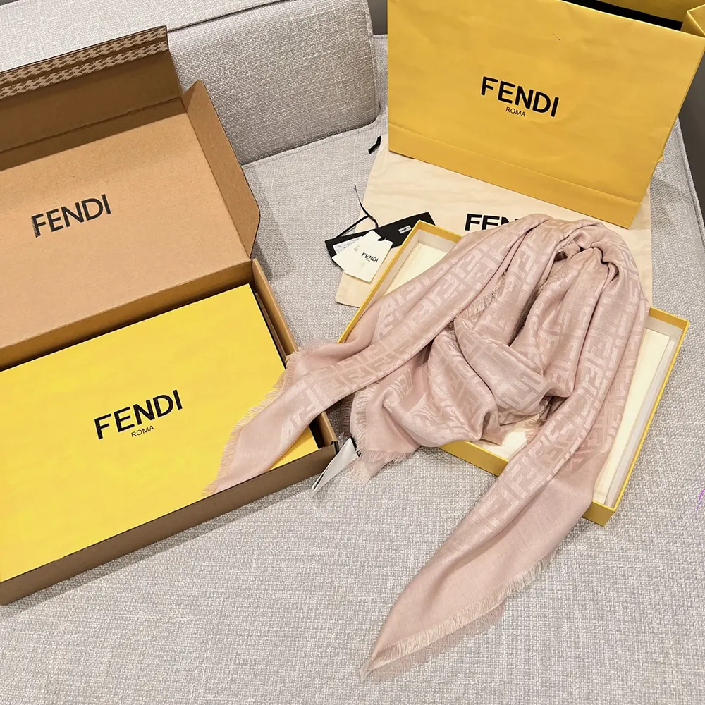Fendi Unisex FF Pink Organic Silk Shawl FXT069AJW7F0QD1
