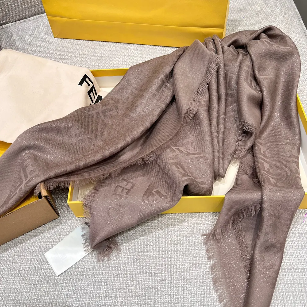 Fendi Unisex FF Shawl Dove Gray Silk and Wool Shawl FXT069AJW7F1N3T