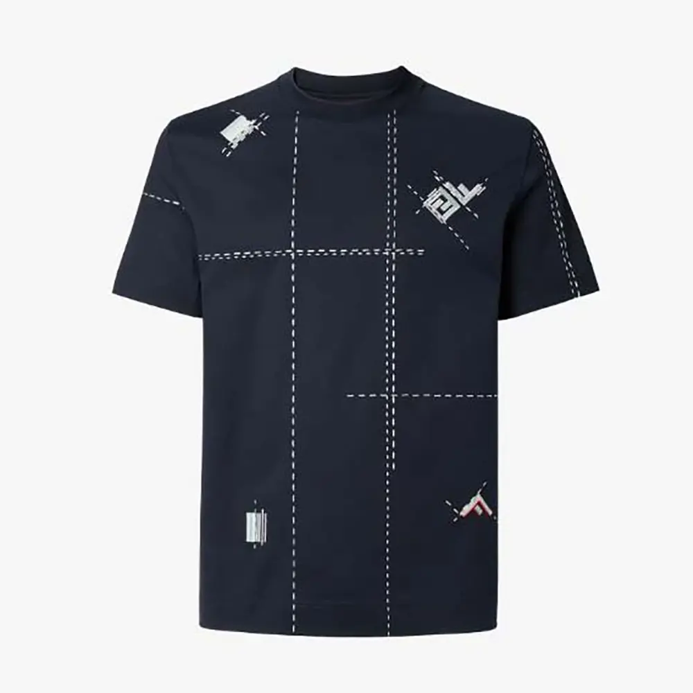 Fendi Women Dark Blue Cotton T-shirt FY0936B05OF0PTH