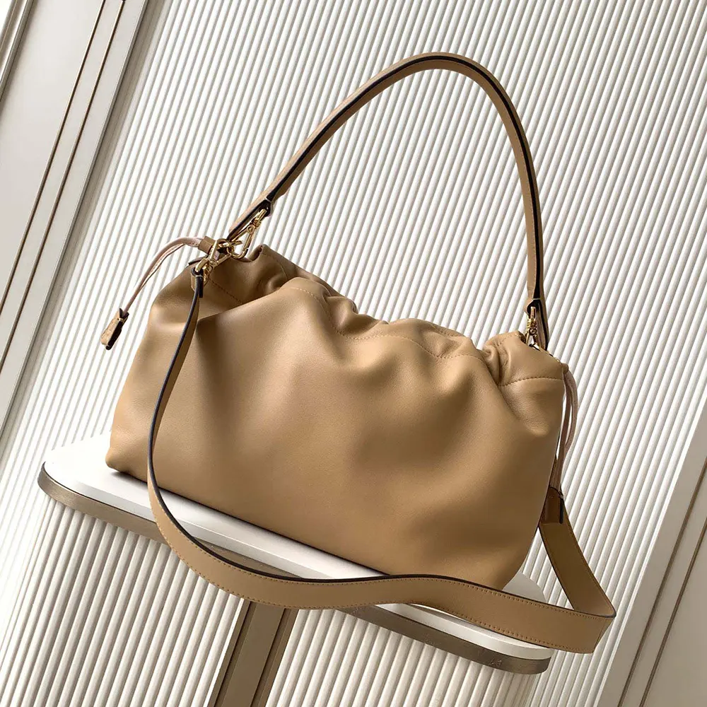 Fendi Women Mamma Baguette Large Cappuccino Nappa Leather Bag 8BR834AQ