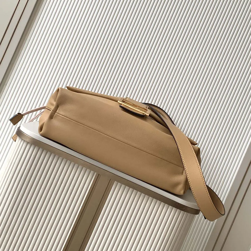 Fendi Women Mamma Baguette Large Cappuccino Nappa Leather Bag 8BR834AQ
