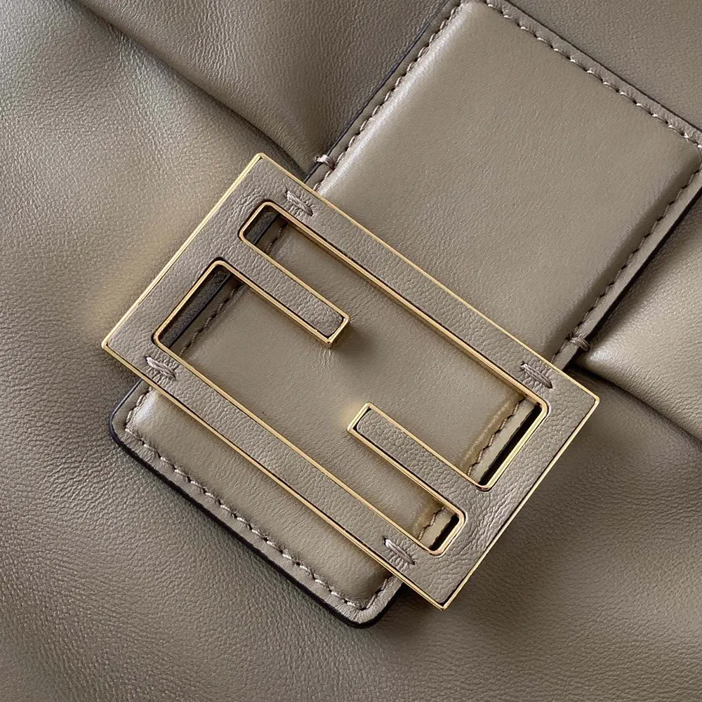 Fendi Women Mamma Baguette Large Dove Gray Nappa Leather Bag 8BR834AQ - Image 9
