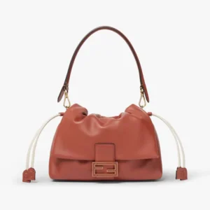 Fendi Women Mamma Baguette Medium Sienna Brown Nappa Leather Bag 8BR833AQ