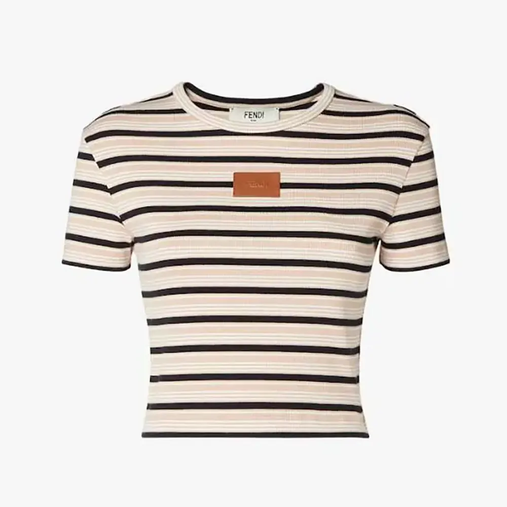 Fendi Women Top Multicolor Striped Cotton Jumper FS8110AW88