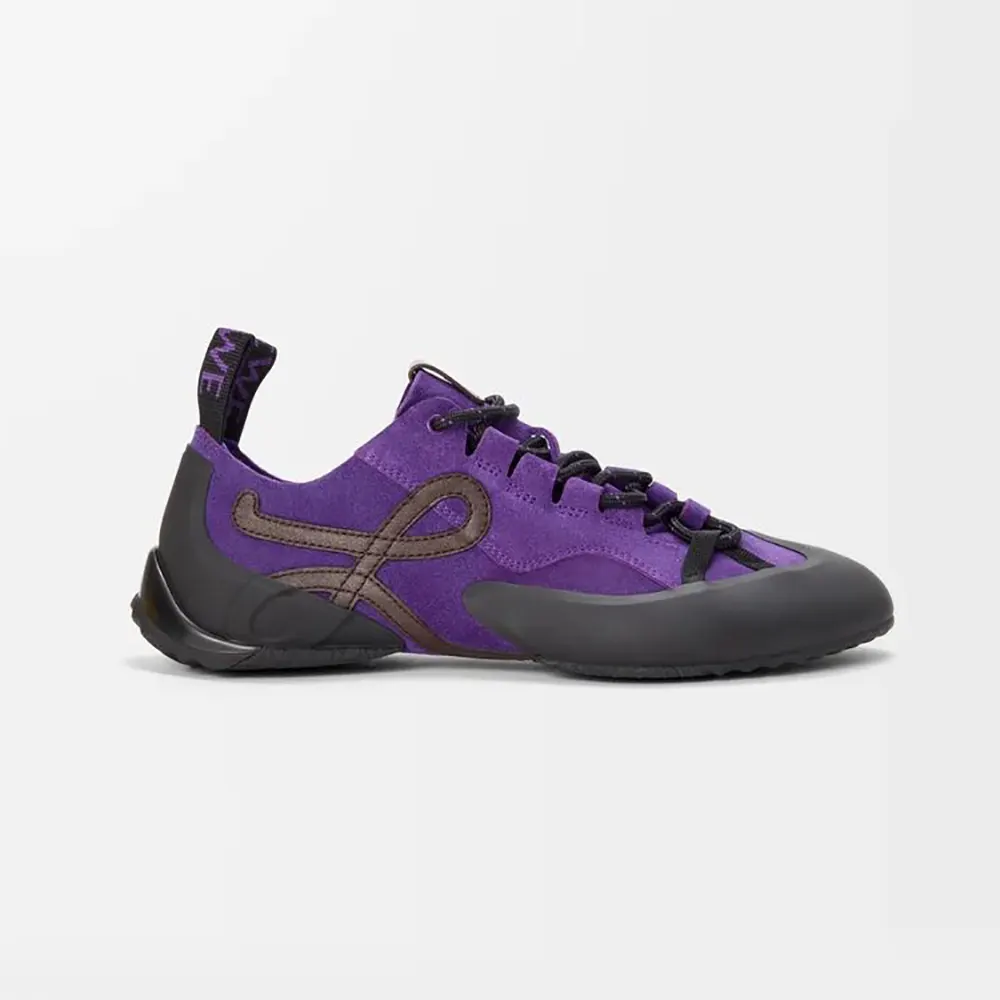 Loewe Unisex Grip Sneaker in Calfskin Suede-Purple