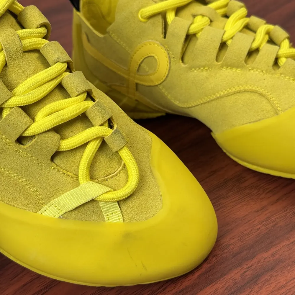 Loewe Unisex Grip Sneaker in Calfskin Suede-Yellow L814282X76