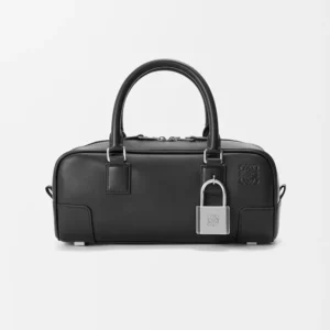 Loewe Women Amazona 23 Cropped Bag in Shiny Calfskin-Black A039N23X07