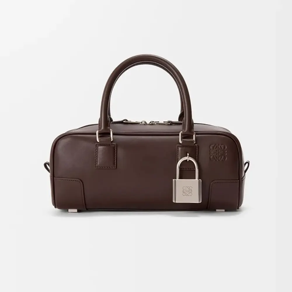 Loewe Women Amazona 23 Cropped Bag in Shiny Calfskin-Squirrel A039N23X20