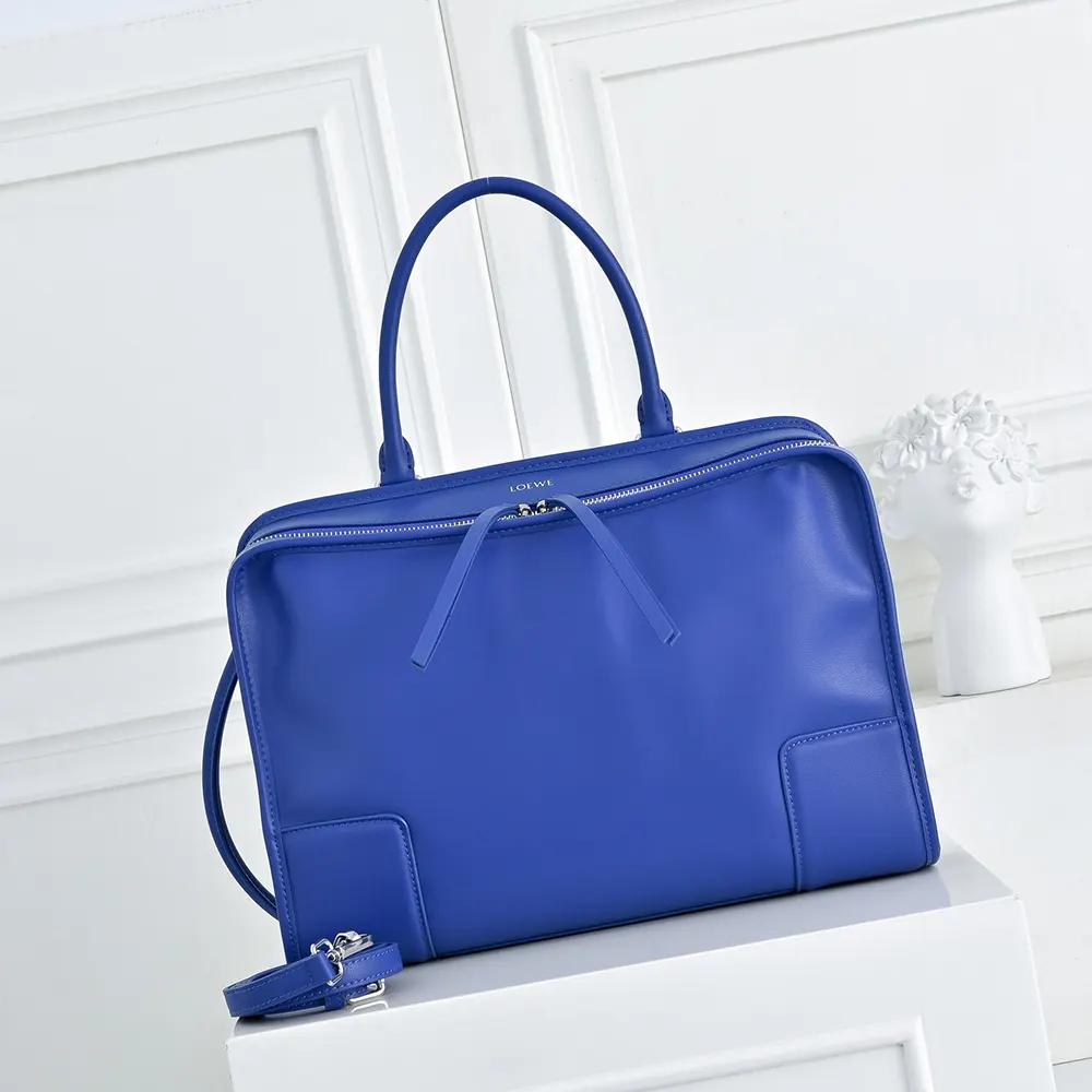 Loewe Women Large Amazona 180 Bag in Soft Calfskin-Blue A039ASRX02