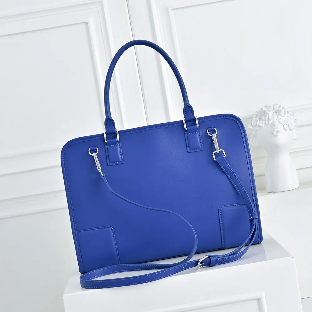 Loewe Women Large Amazona 180 Bag in Soft Calfskin-Blue A039ASRX02 - Image 3